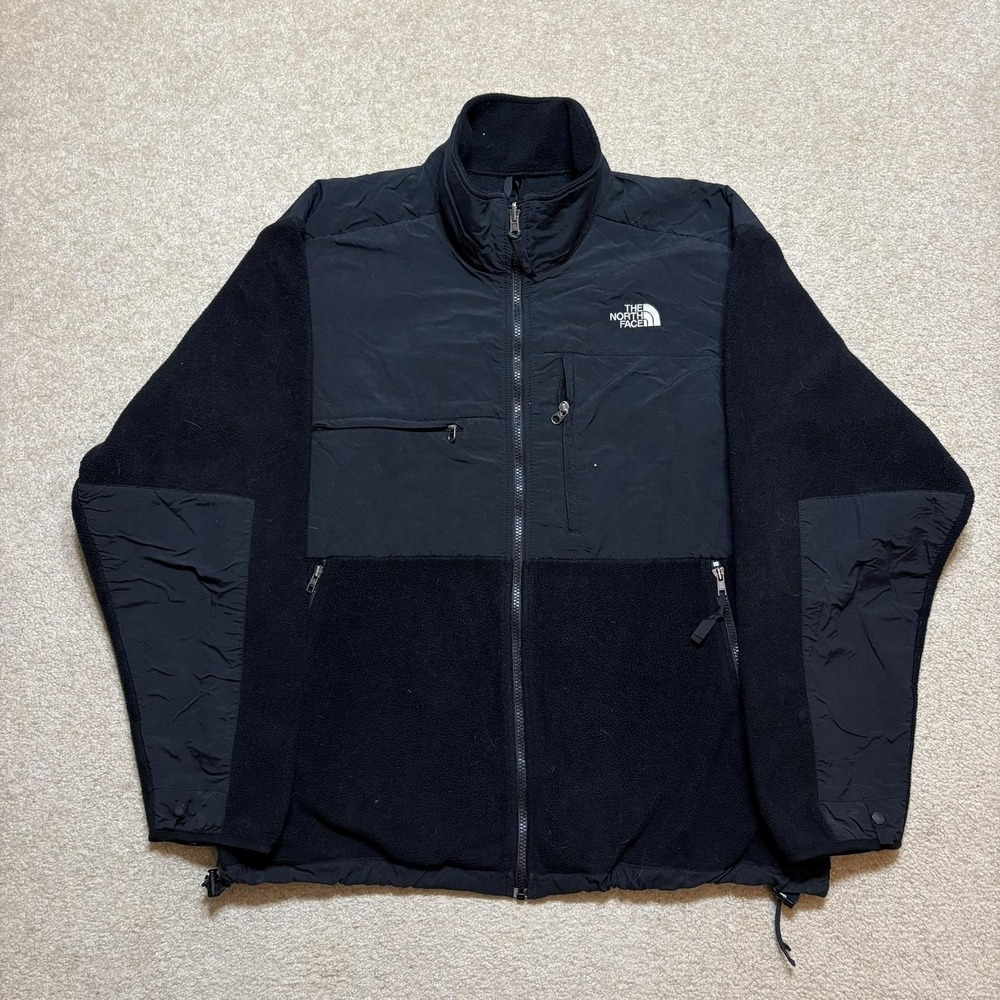 Vtg 90s The North Face Denali Jacket Mens XL Black Polartec Fleece‎ Full Zip